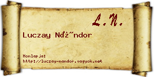 Luczay Nándor névjegykártya